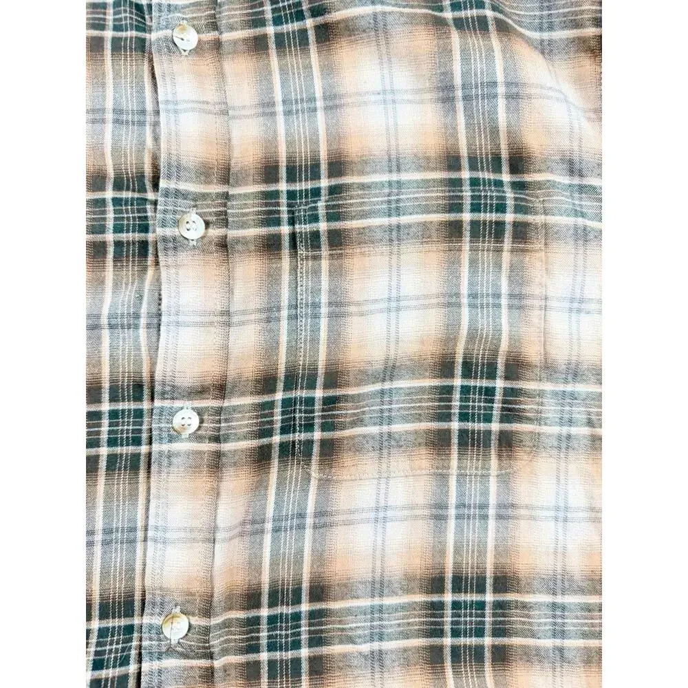 Banana Republic Men's Large Plaid Flannel Shirt Button Up Long Sleeve‎ Cotton